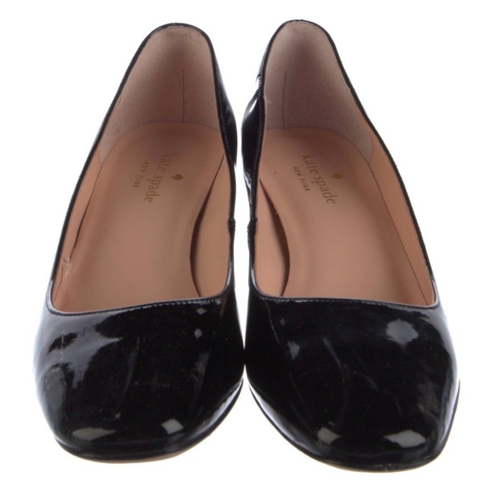 Kate Spade Glossy Black Heels with Glitter Size 7.5